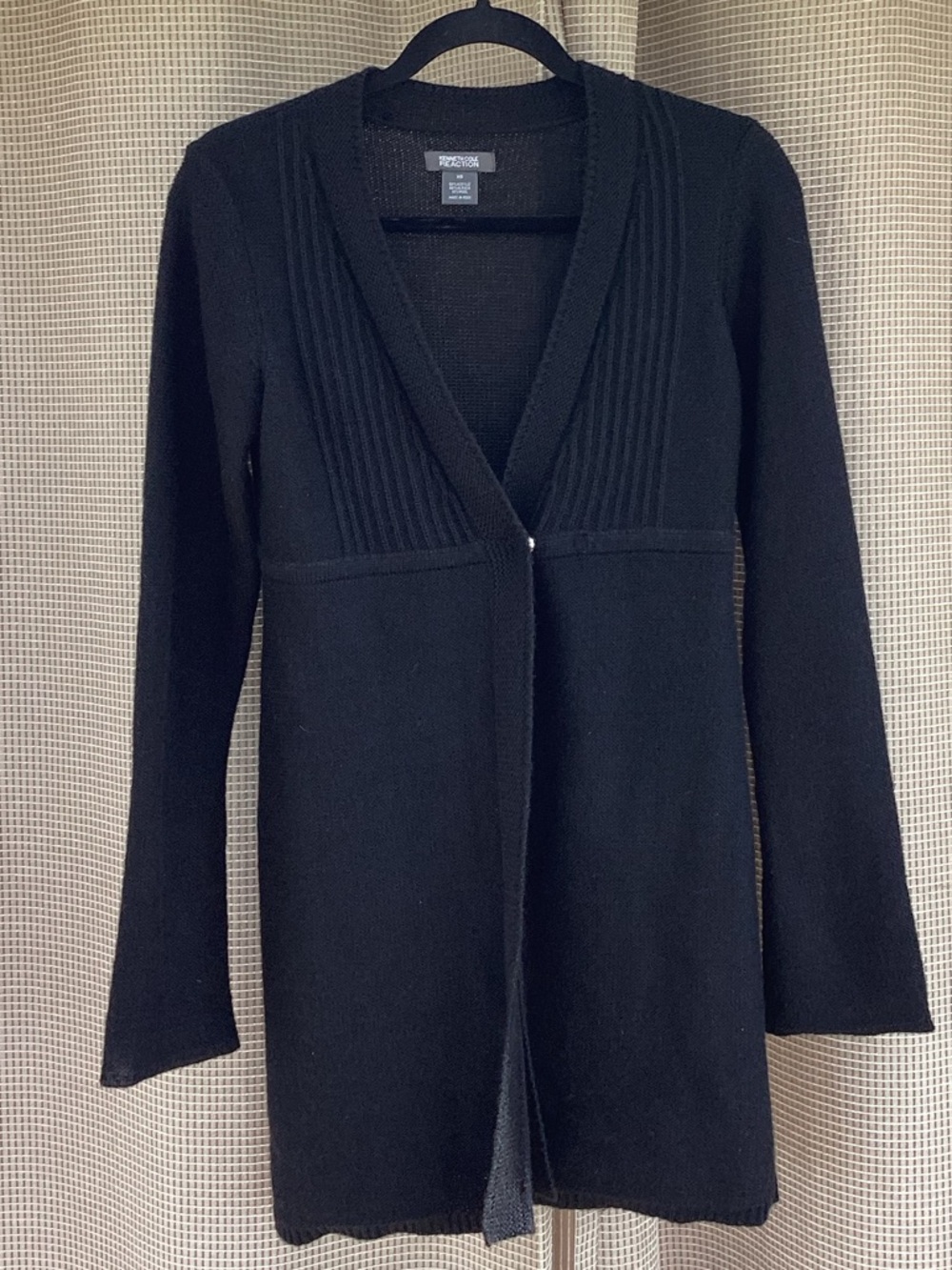 Kenneth Cole Reaction Black Long Knit Cardigan